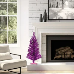 Discount National Tree Company 3 ft. Tinsel Collection Magenta Pink Tree