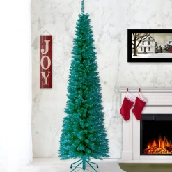 Clearance National Tree Company 6 ft. Tinsel Collection Turquoise Tree