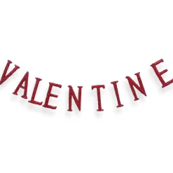 Hot National Tree Company 6 ft. Valentine's Banner Decorated with Red Glitter