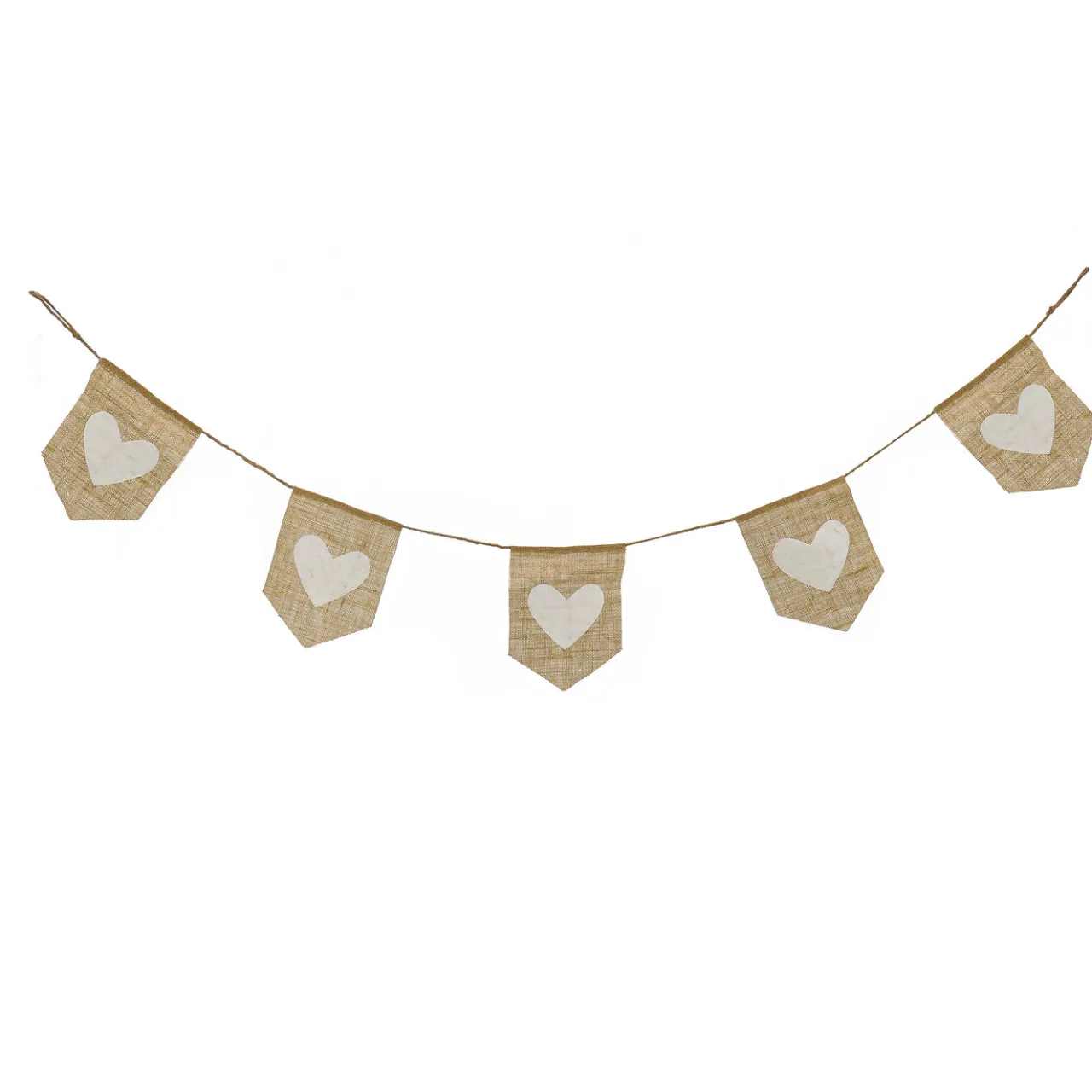 National Tree Company 6 ft. Valentine's Jute Garland with Natural & White Hearts