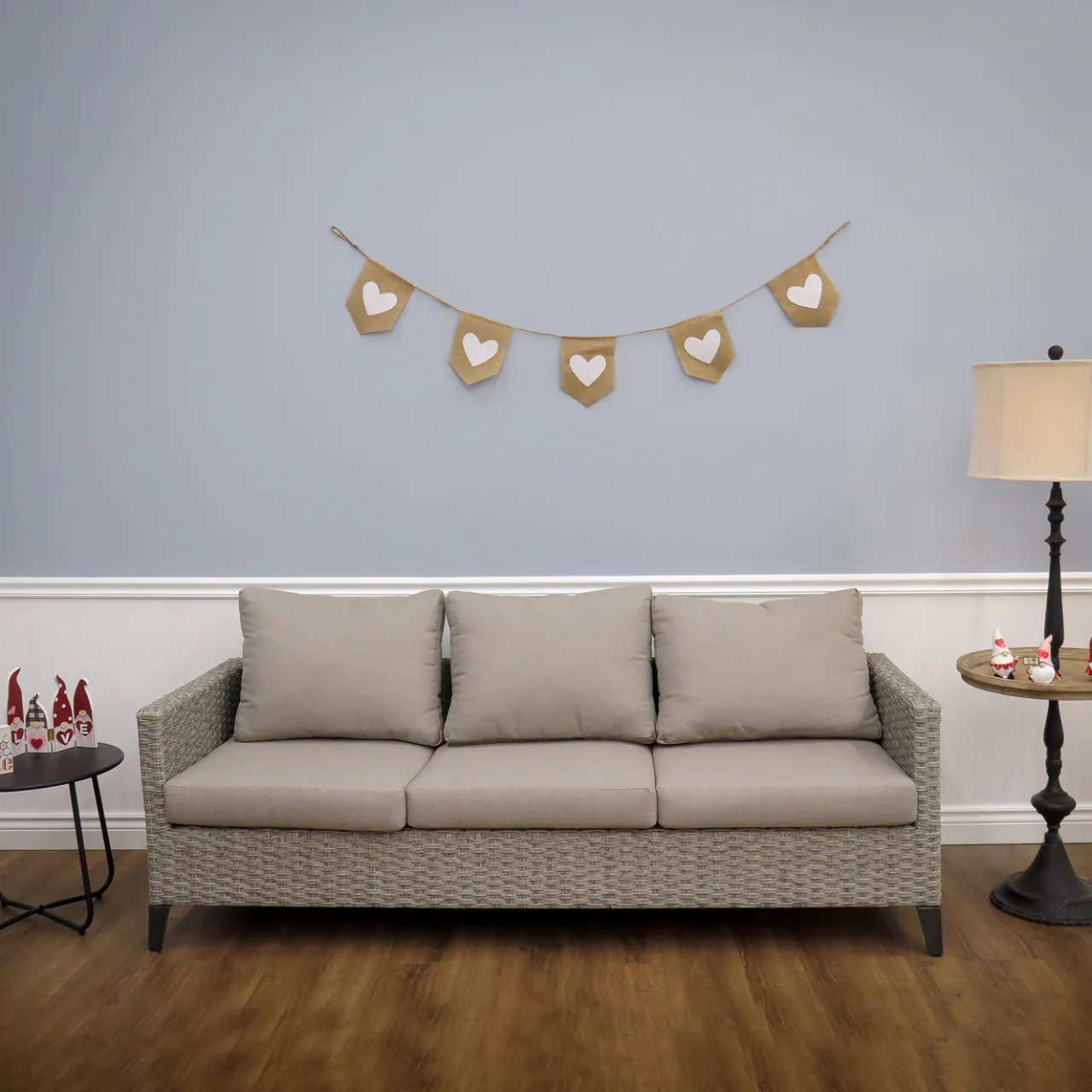 National Tree Company 6 ft. Valentine's Jute Garland with Natural & White Hearts