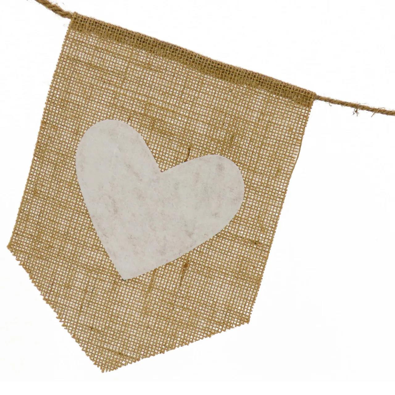 National Tree Company 6 ft. Valentine's Jute Garland with Natural & White Hearts