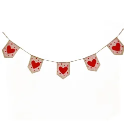 Best National Tree Company 6 ft. Valentine's Red Hearts and Dots Jute Garland