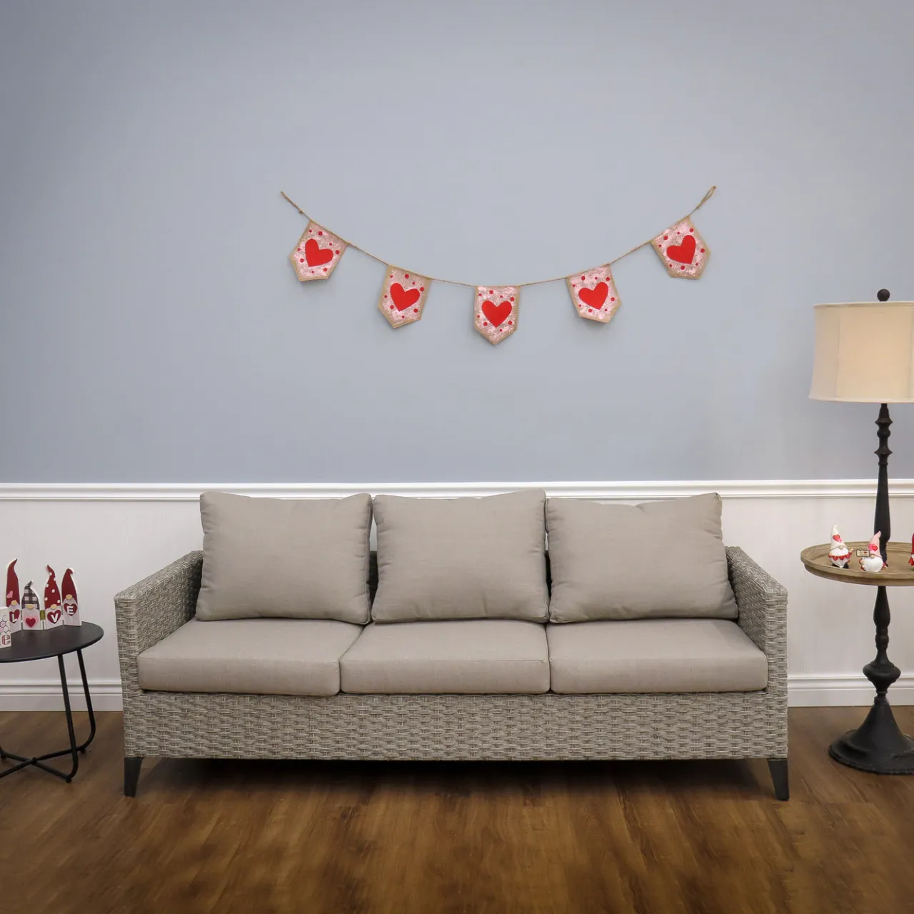 Best National Tree Company 6 ft. Valentine's Red Hearts and Dots Jute Garland