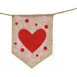 Best National Tree Company 6 ft. Valentine's Red Hearts and Dots Jute Garland