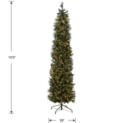 Outlet National Tree Company 10 ft.Pre-Lit Carolina Pine Slim Tree with Clear Lights