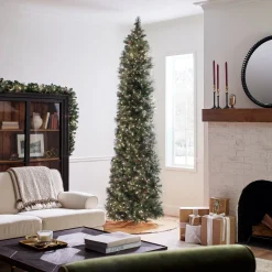 Outlet National Tree Company 10 ft.Pre-Lit Carolina Pine Slim Tree with Clear Lights