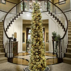Outlet National Tree Company 10 ft.Pre-Lit Carolina Pine Slim Tree with Clear Lights