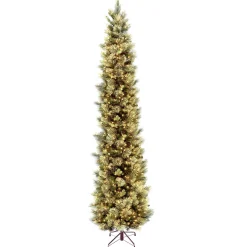 Best National Tree Company 12 ft.Pre-Lit Carolina Pine Slim Tree with Clear Lights