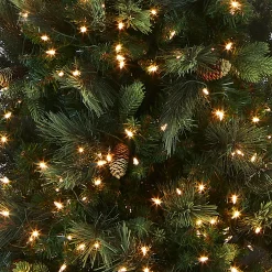 Best National Tree Company 12 ft.Pre-Lit Carolina Pine Slim Tree with Clear Lights