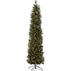 Best National Tree Company 12 ft.Pre-Lit Carolina Pine Slim Tree with Clear Lights