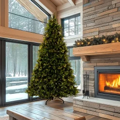 Hot National Tree Company 10 ft.Pre-Lit Downswept Douglas Fir Tree with Clear Lights