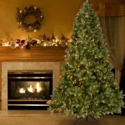 Hot National Tree Company 10 ft.Pre-Lit Downswept Douglas Fir Tree with Clear Lights