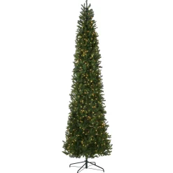 Clearance National Tree Company 10 ft.Pre-Lit Kingswood Fir Pencil Slim Tree with Clear Lights