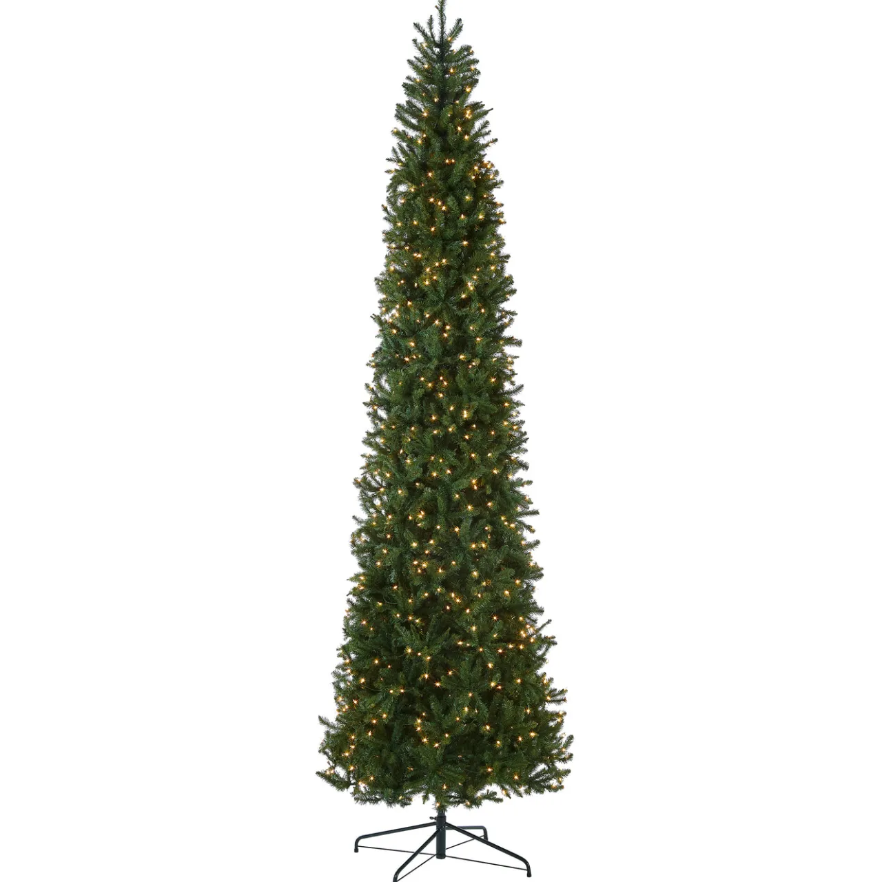 Clearance National Tree Company 10 ft.Pre-Lit Kingswood Fir Pencil Slim Tree with Clear Lights