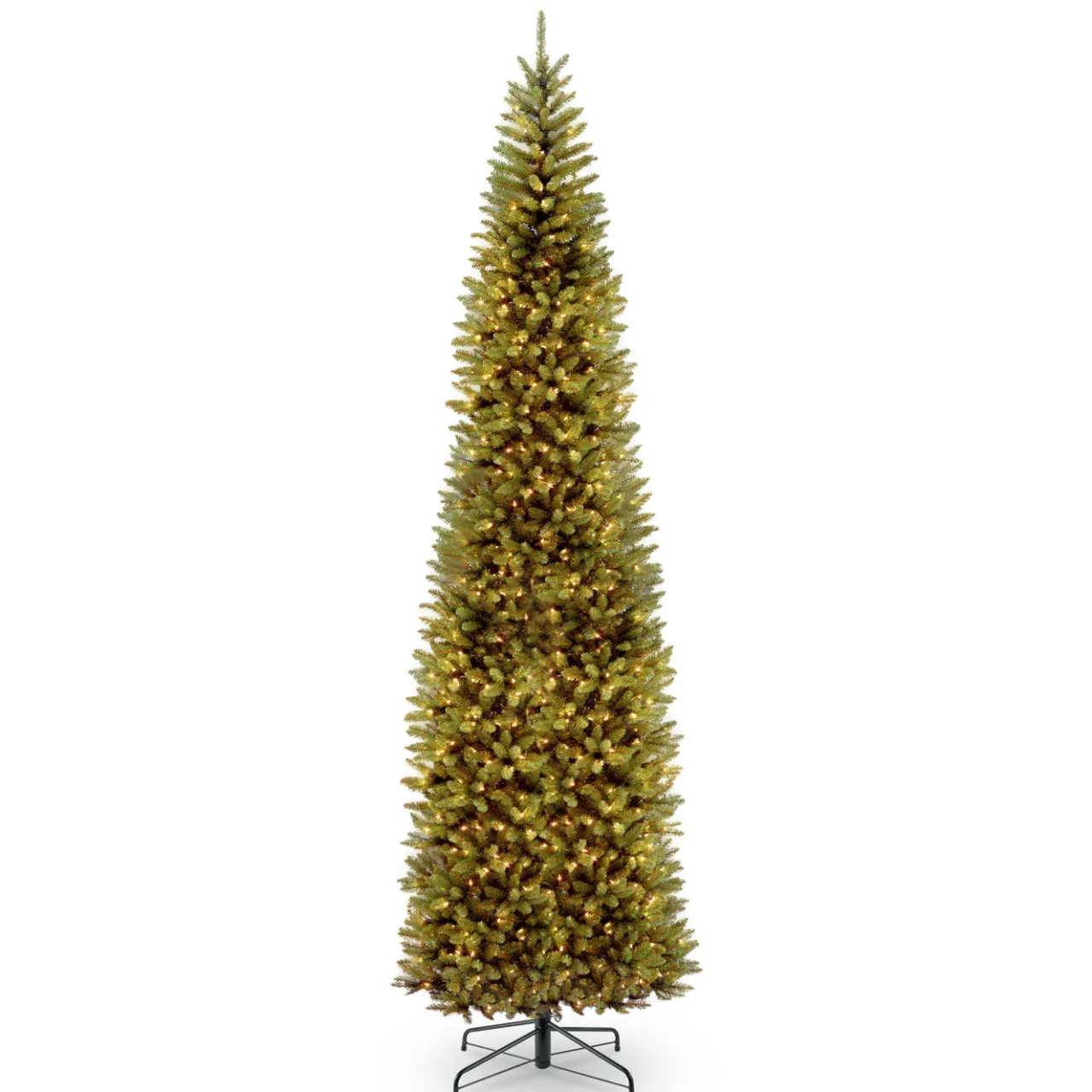 Clearance National Tree Company 10 ft.Pre-Lit Kingswood Fir Pencil Slim Tree with Clear Lights