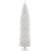 Outlet National Tree Company 12 ft.Pre-Lit Kingswood Fir White Pencil Slim Tree with Clear Lights