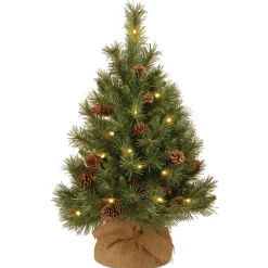 Online National Tree Company 3 ft.Pre-Lit Pine Cone Tree with LED Lights