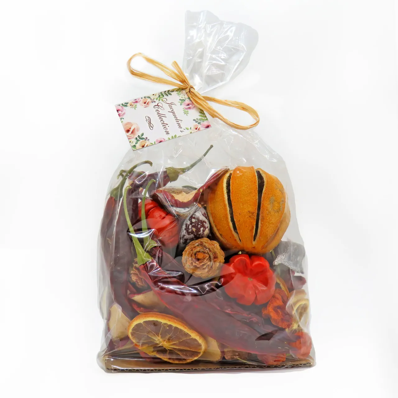 New National Tree Company 6 in. 250 Gram Mixed Potpourri- Oranges, Sliced Red Apples, Chiles, Cones, and Jackarandas