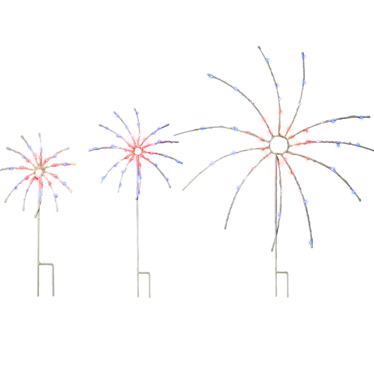 Sale National Tree Company 16 in. 24 in. 36 in. Patriotic Light Up Fireworks Lawn Decor with LED Lights
