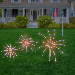 Sale National Tree Company 16 in. 24 in. 36 in. Patriotic Light Up Fireworks Lawn Decor with LED Lights