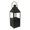 Online National Tree Company 29 in. Matte Black Finish Enclosed Glass Outdoor Lantern Candleholder