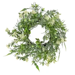 Best National Tree Company 14 in. Spring Table Wreath with Mixed Foliage and Blossom