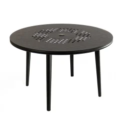 Best National Tree Company 48 in. All Weather Round Dining Table, Black Finish, Cast Aluminum, Darby Collection