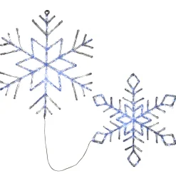 Sale National Tree Company 24 in. and 20 in. Ice Crystal Snowflakes with LED Lights