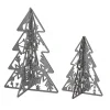 Online National Tree Company 10 in. and 7 in. Silver Christmas Trees Table Decor, Lightweight Wood, Set of 2