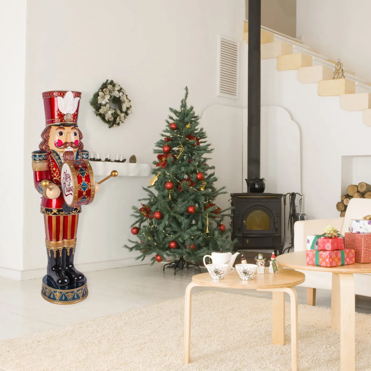 Hot National Tree Company 58 in. Animated Nutcracker with Multicolor Lights and Music