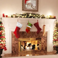 Clearance National Tree Company 20 in. Be Merry Collection Novelty Teddy Bear Christmas Stocking, Red Scarf and Green Hat