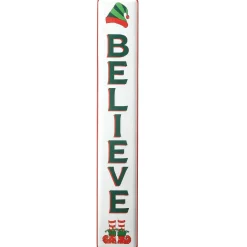 Hot National Tree Company 47 in. Believe Vertical Holiday Wall Sign