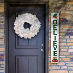 Hot National Tree Company 47 in. Believe Vertical Holiday Wall Sign