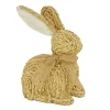 Outlet National Tree Company 9 in. Braided Bunny Table Decoration Decorated with Woven Ribbon