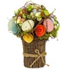 Sale National Tree Company 8 in. Bright Floral Bundle Decorated with Pastel Easter Eggs and Assorted Flowers