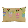 Clearance National Tree Company 18 in. by 10 in. Decorated Easter Eggs Decorative Pillow