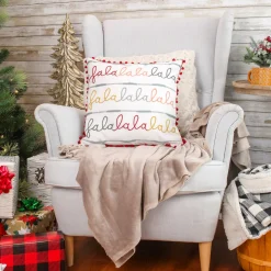 Outlet National Tree Company 18 in. by 18 in. HGTV Falala Embroidered Pillow