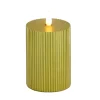New National Tree Company 4 in. by 8 in. HGTV Home Collection Flameless Georgetown Pillar Candle, Gold