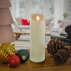Online National Tree Company 3 in. by 9 in. HGTV Home Collection Flameless Heritage Pillar Candle, Ivory