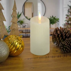 Online National Tree Company 5 in. by 11 in. HGTV Home Collection Flameless Georgetown Pillar Candle, Ivory