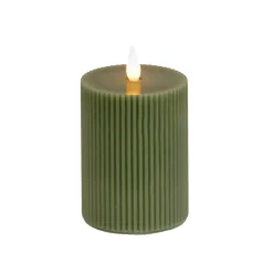 Sale National Tree Company 4 in. by 6 in. HGTV Home Collection Flameless Georgetown Pillar Candle, Dk Green
