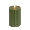 Outlet National Tree Company 4 in. by 10 in. HGTV Home Collection Flameless Georgetown Pillar Candle, Dk Green