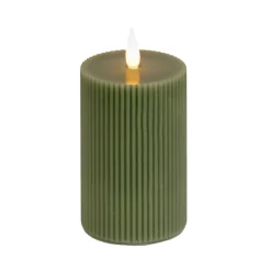 Outlet National Tree Company 4 in. by 10 in. HGTV Home Collection Flameless Georgetown Pillar Candle, Dk Green