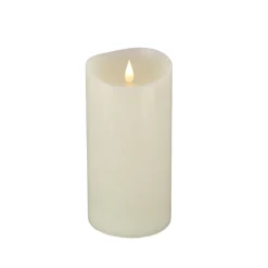 Hot National Tree Company 4 in. by 8 in. HGTV Home Collection Flameless Heritage Pillar Candle, Ivory