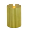 Discount National Tree Company 5 in. by 7 in. HGTV Home Collection Flameless Georgetown Pillar Candle, Gold