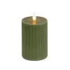 Outlet National Tree Company 3 in. by 7 in. HGTV Home Collection Flameless Georgetown Pillar Candle, Dk Green