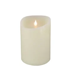 Clearance National Tree Company 5 in. by 7 in. HGTV Home Collection Flameless Heritage Pillar Candle, Ivory