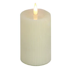 Clearance National Tree Company 5 in. by 7 in. HGTV Home Collection Flameless Georgetown Pillar Candle, Ivory