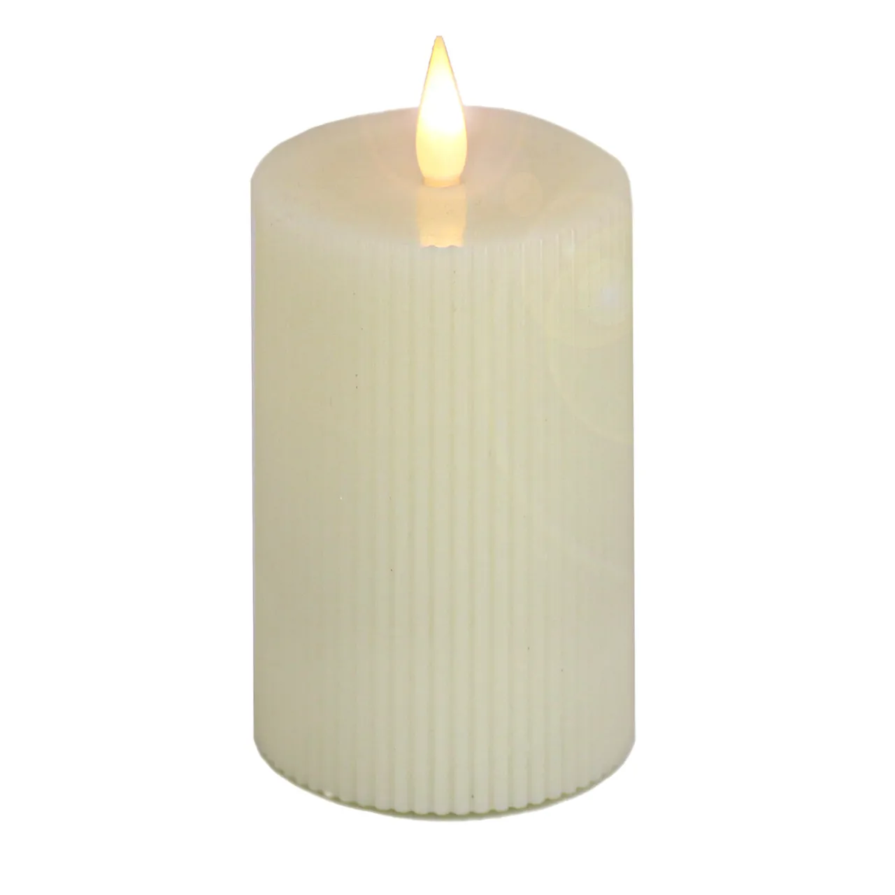 Clearance National Tree Company 5 in. by 7 in. HGTV Home Collection Flameless Georgetown Pillar Candle, Ivory